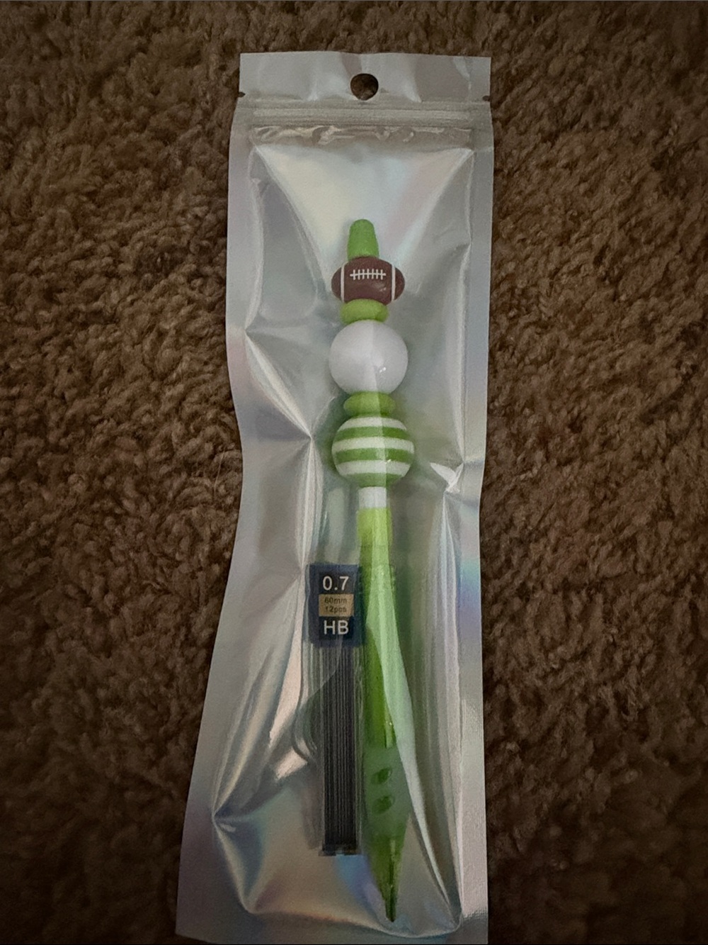 Kids Football Bead Mechanical Pencil - Green
